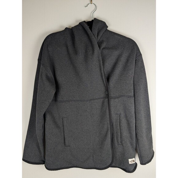 North Face Crescent Wrap Fleece Hoodie Jacket Gray Women's Small Soft Gorpcore - Picture 1 of 13